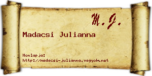 Madacsi Julianna névjegykártya